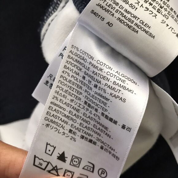 Levis Wedgie Straight Leg Navy Blue Button Fly Corduroy Casual Pants - 32 - Picture 10 of 10